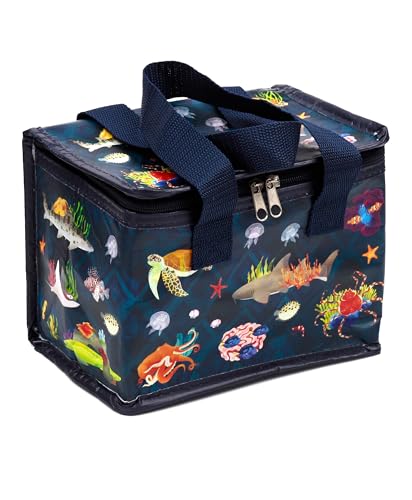 Puckator RPET Cool Bag Lunch Bag Marine Kingdom Themed - Made from Recycled Plastic Bottle -...