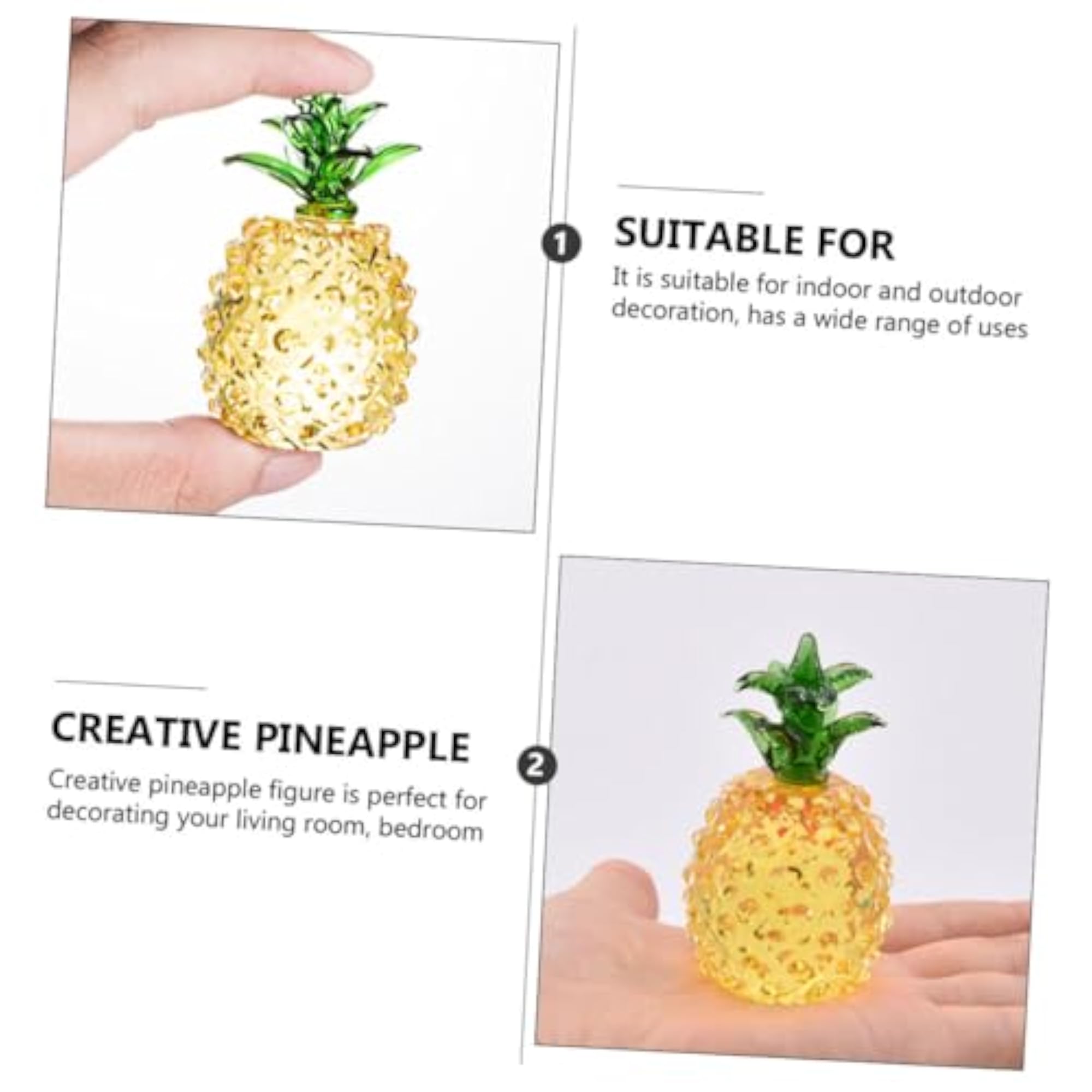 3 Pcs Crystal Pineapple Table Decorations