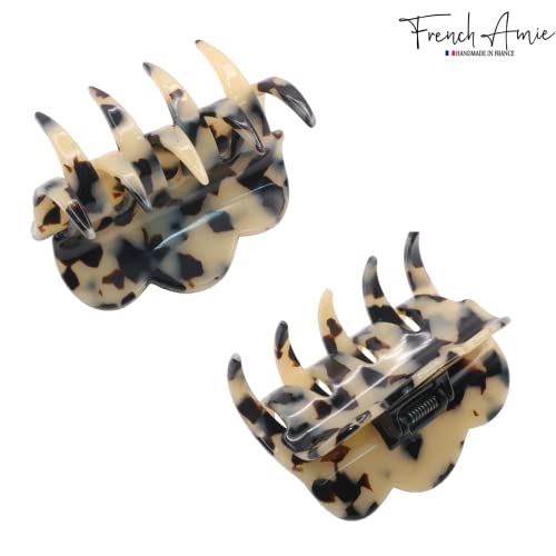 Pince à cheveux fait main fabriquée en France barrette crabe femme celluloïd durable - 4