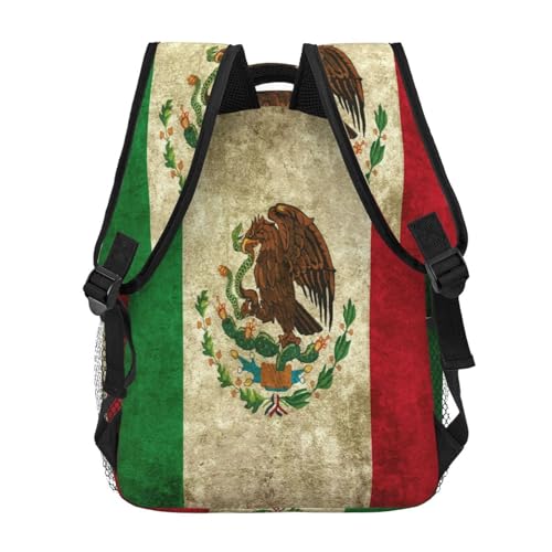 Mexican Flag Lightweight Backpack Travel Casual Bags for Women or Men 15.7 Inches4