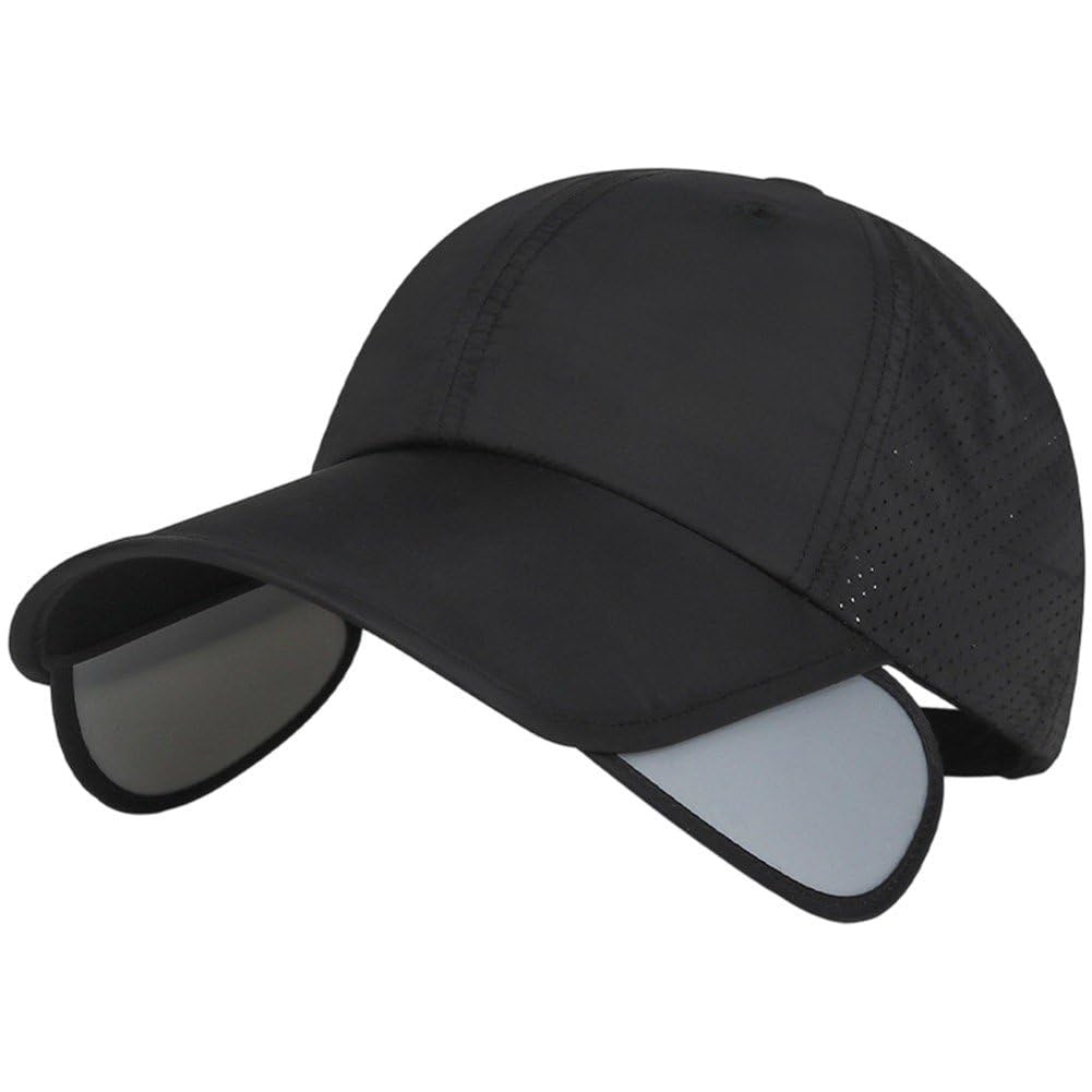 Sslvya Summer Baseball Cap with Retractable Visor Widened Brim Sports Hat for Travel Hiking Golf Running Camping Fishing