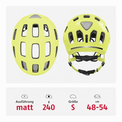 ABUS Fahrradhelm Youn-I 2.0, Mono gelb, Größe S – Ansicht 3