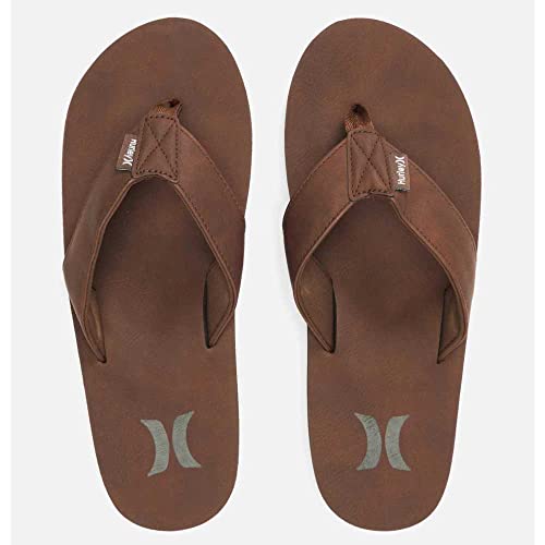 Hurley Men's Icon Vegan Leather Sandal-Medium Brown-114