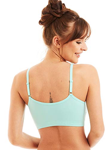 Kalon 4 Pack Women’s Nylon Spandex Removable Pads Comfort Cami Bras Wireless (S/M, Lights) #TOP1