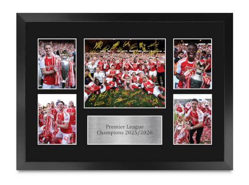 HWC Trading Premier League Champions 25/26 Winners 2026 Gifts Printed Signed Autograph Picture for Football Fans and Supporters - A3 Framed (ID-006162)