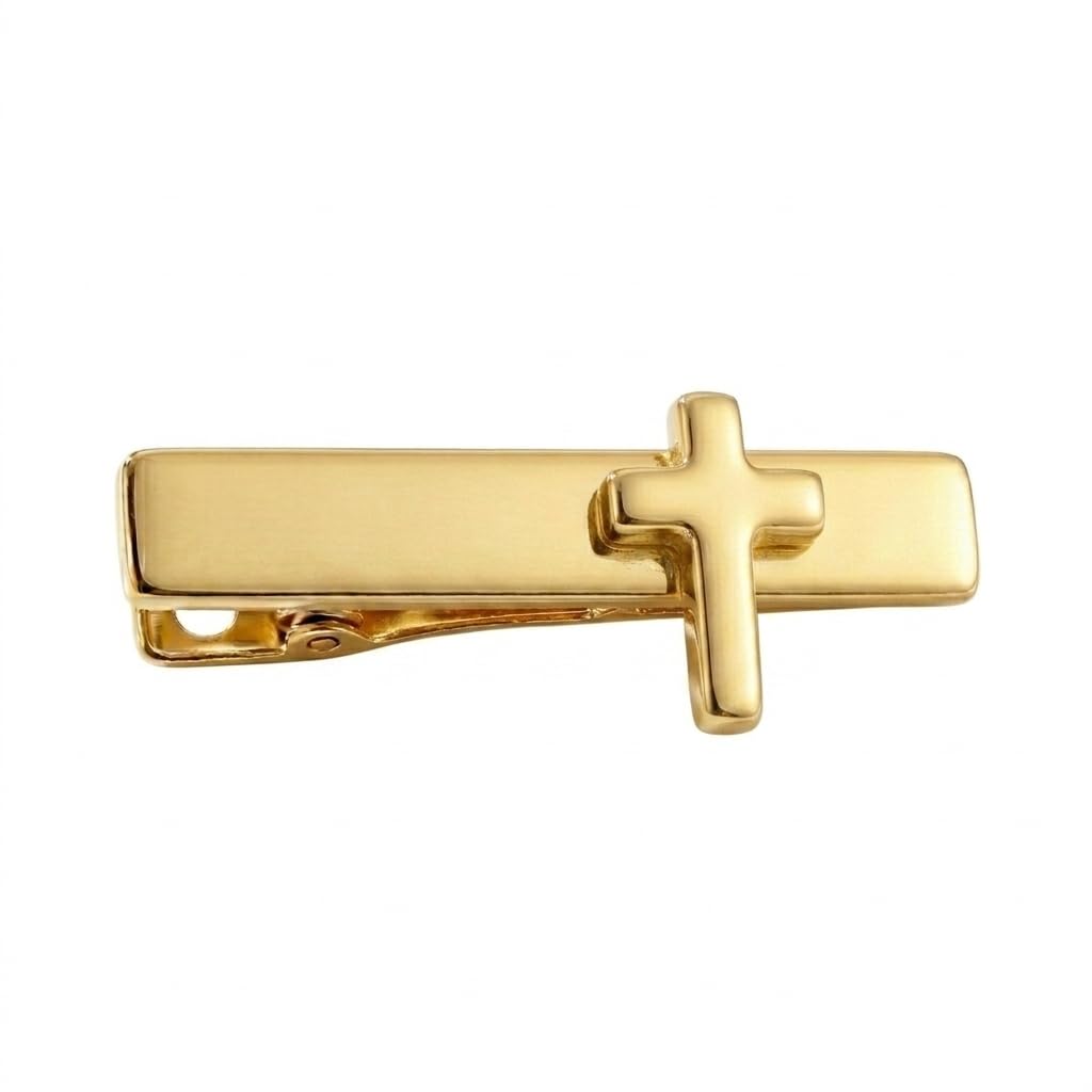 Cross Tie Pin for Men Gold Tie Clip Christian Cross Tie Bar Stylish Tie Pin for Men's Formal Shirt Accessories Luxury Tie Clip Wedding Office Wear Designer Tie Bar Gift for Husband Boyfriend christian accessories for men-image-31
