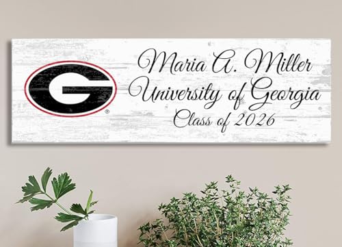 University of Georgia Personalized Class Year Plaque – Solid Wood – Custom Name for Alumni, New Students, or Graduation Gift