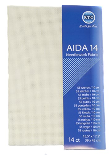 RTO Aida 14 Count, Tessuto in Puro Cotone, Colore
