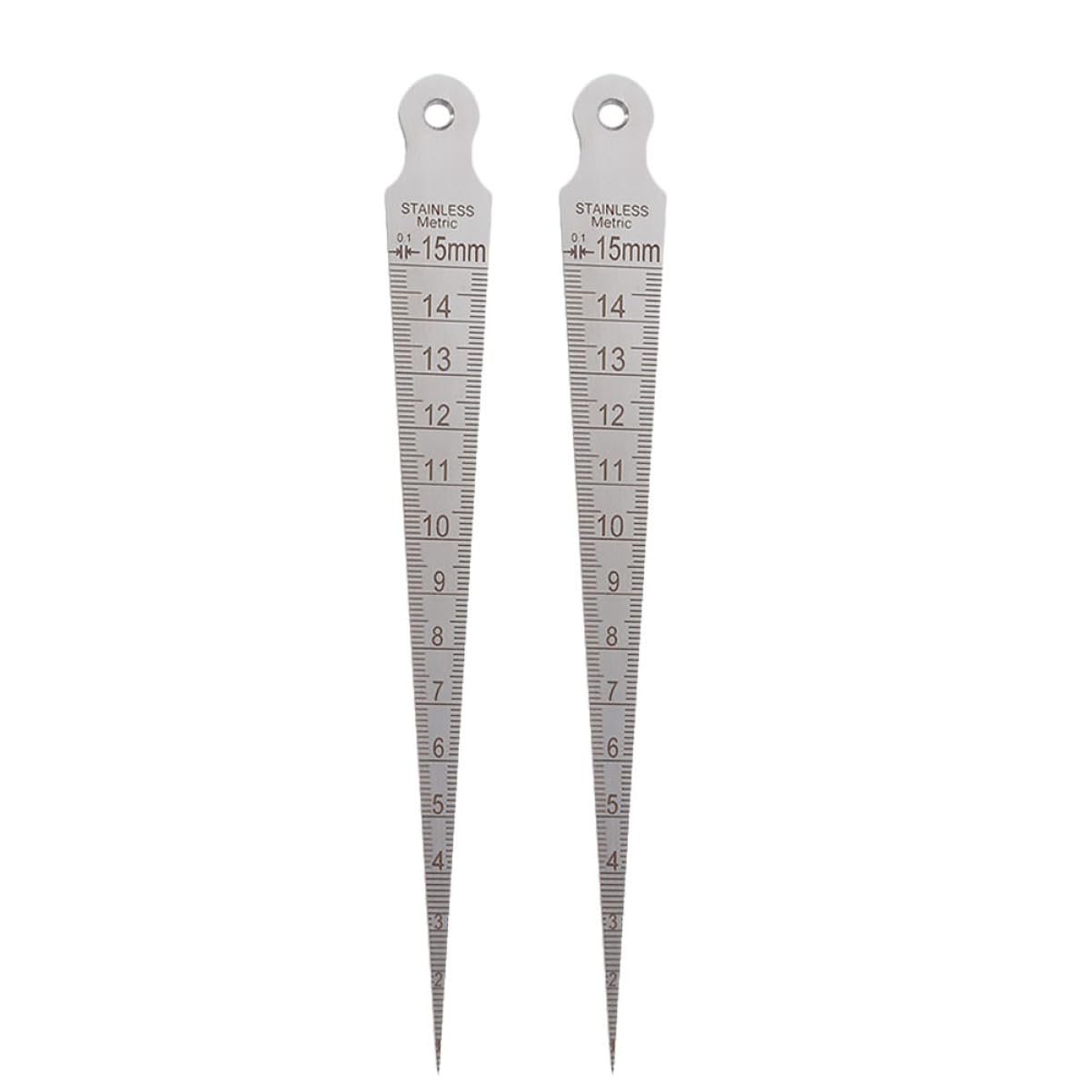 MUCKLILY 2pcs Taper Gap Gauge Pack Taper Gauges Measuring Pipe Wedges Taper Ruler for Welding Inspecti