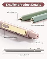 SUNEE Gel Pens, 6 Pack 0.5mm Pens Fine Point Smooth Writing Pens with Quick-Dry Black Ink, Cute Aesthetic School Office Note-Taking Pens for Journaling - Morandi — image 2