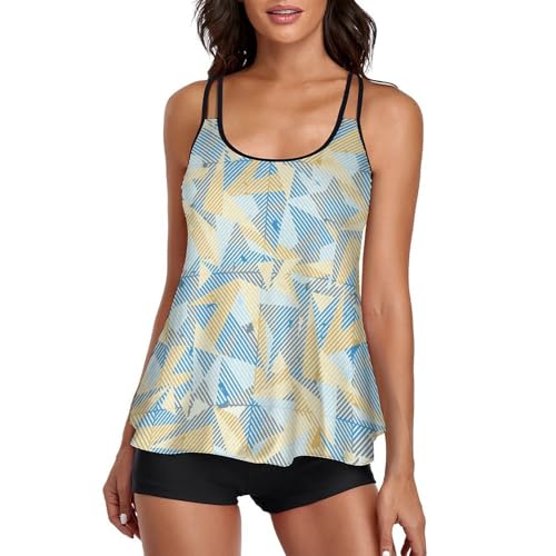 Maillot de Bain Tankini Femme Idéal pour Journée Plage avec son Short Confortable