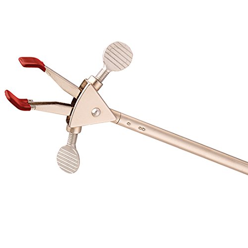 Cole-Parmer Two-Prong Extension Clamp, Dual Adjustment, Medium, Nickel-Plated Zinc