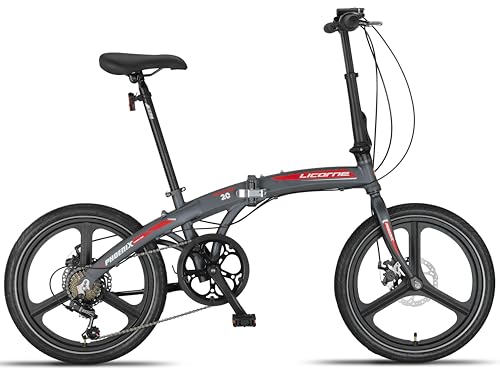Miniatura 2 de Licorne Bike Phoenix 2d Cross Bicicleta Plegable De Aluminio De 20 Pulgadas, Freno De Disco, Freno De Disco, Bicicleta Plegable Para Hombre Y Mujer, 7 Marchas, Cambio De Cadena, Bicicleta De Ciudad,