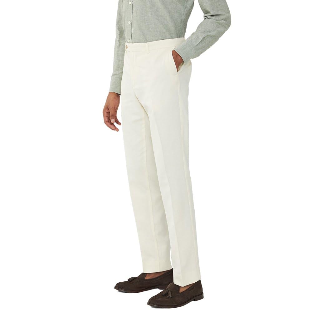 Hackett London Men's GMD Texture 5Pkt Trouser, White (Canvas White), 38W/32L