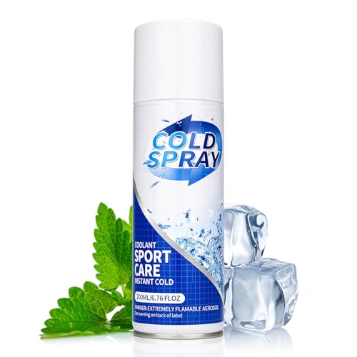 Adhesive Gbye 200ml Cold Spray and Cooling Wipe Set - Instant Freeze Spray for Sports Reduce Muscle Fatigue Micro-Mist Body Cooling Spray for Outdoor Heat with Hyaluronate for Skin Care