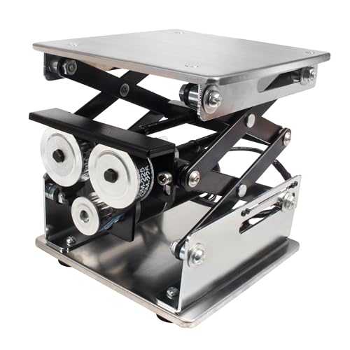 RATTMMOTOR KSL142 Table Size 150 * 150mm Electric Lifting Platform 100V-240V, Adjustable Lifter Table Bracket Load Capacity 10KG Scissor Type Sliding Stage (Lifting Range 100-290mm)