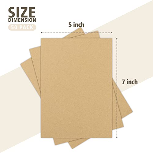 Image of Golden State Art 50 Pack 5x7 Corrugated Cardboard Sheets 1 /8 inch Flat Inserts