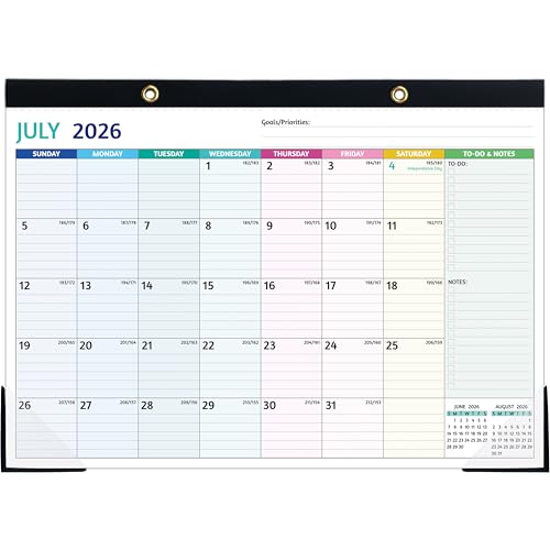 Desk Calendar 2026-2027 JUL 2026 - DEC 2027 18 Monthly Desk Calendar Large Desk Calendar 2027 17 x 12 2026-2027 Desk/Wall Calendar with To-do Lists Desk Pad Ruled Blocks Corner Protectors