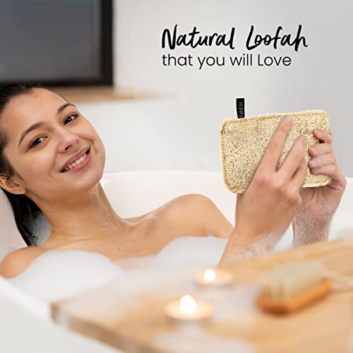 Image of Fabskin Natural Loofah Body Scrubber For Bathing For Men & Women I Body Sponge Scrubber for Bathing | Organic Luffa for Bath Shower Skin Exfoliation (Pack 4)