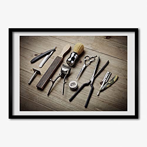 Cadre déco coiffeur masculin Tulup pour habiller un salon de coiffure rétro