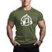 ReedCA Roaring Gorilla - Mens Bodybuilding T-Shirt - Gym Training Top Fashion Workout Hipster Shirt Fitness(Green,L)