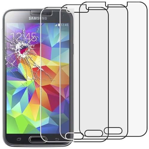 ebestStar - [Lote x3 Cristal Templado Compatible con Samsung S5 G900F, Galaxy S5 New G903F Neo Protector Pantalla, Película Vidrio Protectora Dureza 9H, Sin-Burbujas [Aparato: 142x72.5x8.1mm 5.1']