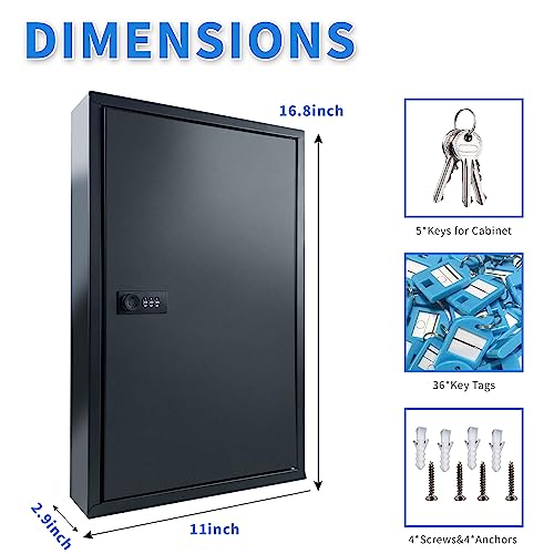 Key Lock Box 36, Key Cabinet Organizer, Metal Key Lock Box, Key Lock Box Wall Mount, Key Lock Box For Outside, Key Lock Box For Car, Key Safe Security Storage Lockbox Holder For Valets, House. #TOP4