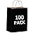 Qutuus Black Gift Bags with Handles Bulk - 100 Pcs 8x4.5x10 inches Black Paper Bags for Shopping, Retail, Small Business, Party, Merchandise