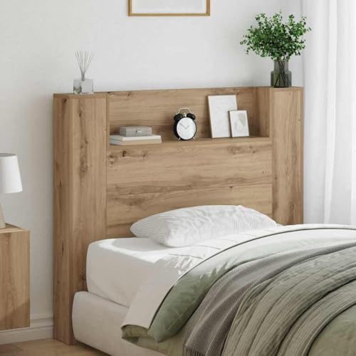 Générique Tête de lit avec étagère Chêne Artisanal 120 x 15 x 103,5 cm,Meubles,Lits & Accessoires,Têtes et Pieds de lit,Marron,18.06 KG,3418655