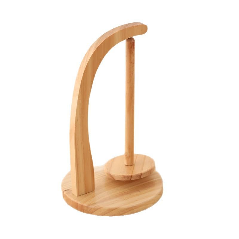 Posoto Wooden Rotatable Spool Holder, High-Performance Magnetic Hand Woven Yarn Holder, Wooden Yarn Shaft Rotating Tool (Beige)