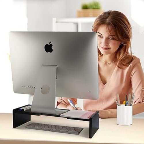 Image of Home Sparkle Bamboo Wooden Monitor Stand Riser | Ergonomic Shelf for Laptop, Keyboard & Accessories |Desk Organizer for Office, Home, Studio, Gaming & Study Tables (SH2270)
