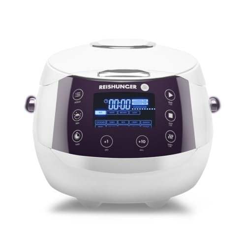 REISHUNGER Cuiseur à riz et cuiseur vapeur numérique – 1,5 L – blanc