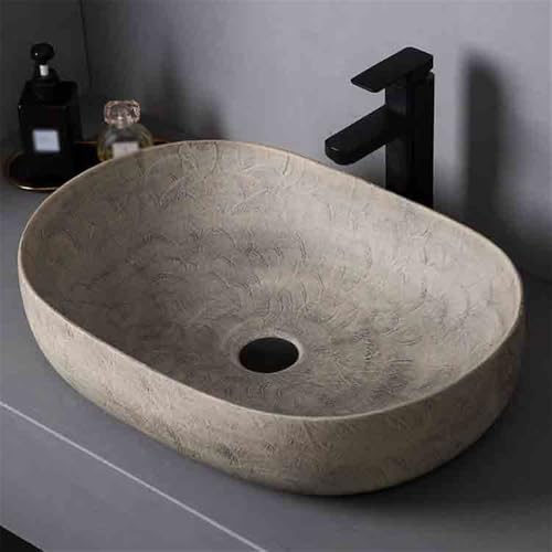 Lavabo de encimera retro con acabado artesanal para baño e interior 5