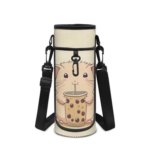 COEQINE Capybara - Portabotellas de agua con correas para el hombro, para niños, aislado, con funda para teléfono, para viajes, bicicleta temática de adultos, para caminar, gimnasio