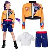WENAUANG Pop Sänger Kostüm für Kinder, Cosplay-Outfits, Cosplay Idol BüHne Rollenspiel Outfits Karneval Halloween Dress Up für MäDchen Kinder (A, 130)