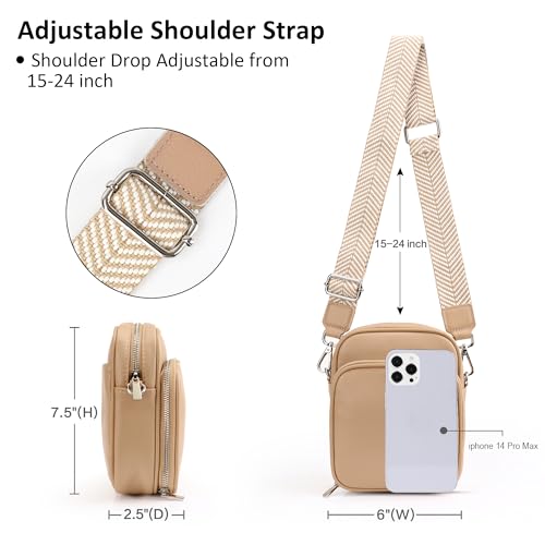 Image of befen Genuine Leather Small Crossbody Bags for Women Cross Body Bag Purses Cell Phone Purse for Travel with RFID Card Slots