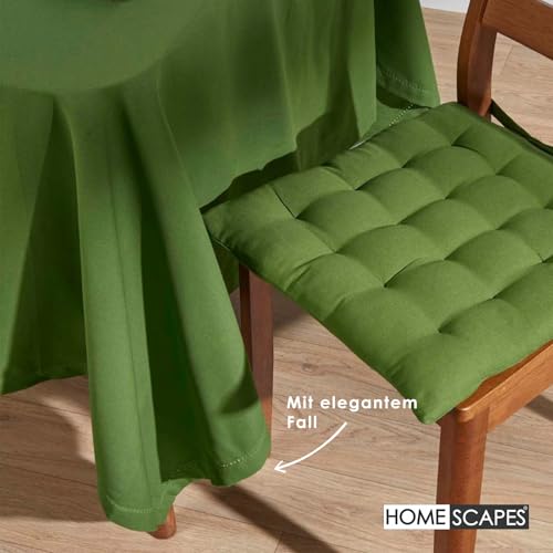 Homescapes Olivgrüne Tischdecke mit Hohlsaum aus 100% Baumwolle 137x228 cm, Tischtuch rechteckig, waschbar & pflegeleicht – Ansicht 6