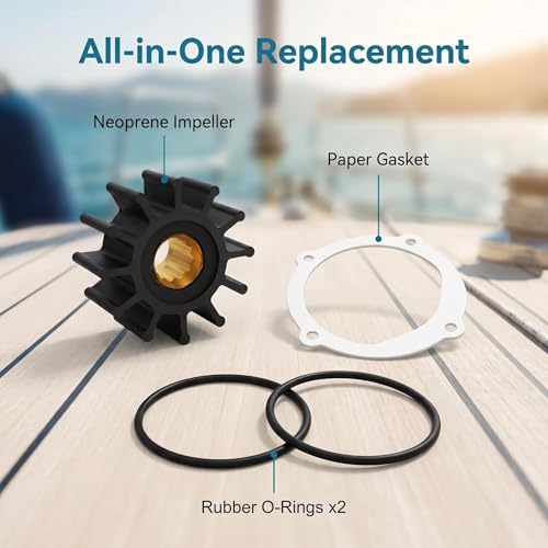 Image of 3842786 Sea Water Pump Impeller Kit for Volvo Penta 3.0L 4.3L 5.0L 5.7L 8.1L Gas Engines 2006-2016 - Fits Pumps Replace 21213664 21212799 21212800