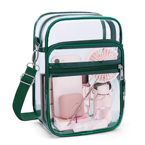 Image of Blvornl Clear Crossbody Bag with Adjustable Shoulder Strap, Stadium Approved PVC Purse Bag, Messenger Bag