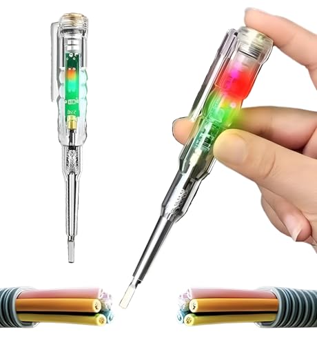Image of 2 in 1 Electrical Current Tester Pen| 70-250V AC Voltage Tester| Non-Contact Power Detector Pen | Circuit Test Screwdriver with LED Light| Electric Wire Tester for Home & Industrial Use (Pack of 1)