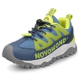 UOVO Boys Running Shoes Kids Waterproof Hiking Trail Fashion Sneakers Breathable Lightweight Non-Slip Outdoor Walking Sports Shoe Blue,6