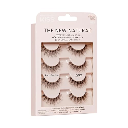 KISS The New Natural False Eyelashes Full Strip Lash Multipack 01, 4 works, Black, 1 pair (Pack of 1) - Image 2