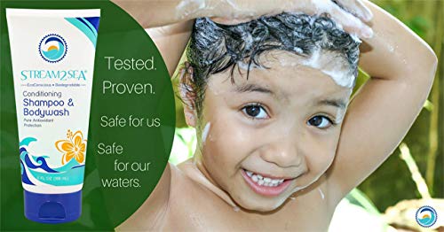 Stream2Sea 3-In-1 Conditioning Shampoo And Body Wash & Squalane Oil For For Moisturized Skin And Hair With Vitamin E - Natural Protection & Hydration For Skin - Reef Safe, Paraben Free & Biodegradable #TOP5