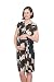 LaClef Women's Maternity Adjustable Side Tie Knee Length Printed Short Sleeve Dress