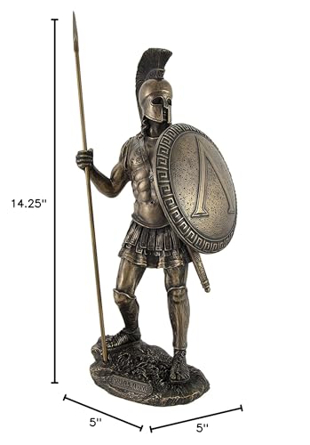 Estatua Guerrero Espartano Bronce 14.25 Pulgadas miniatura 5