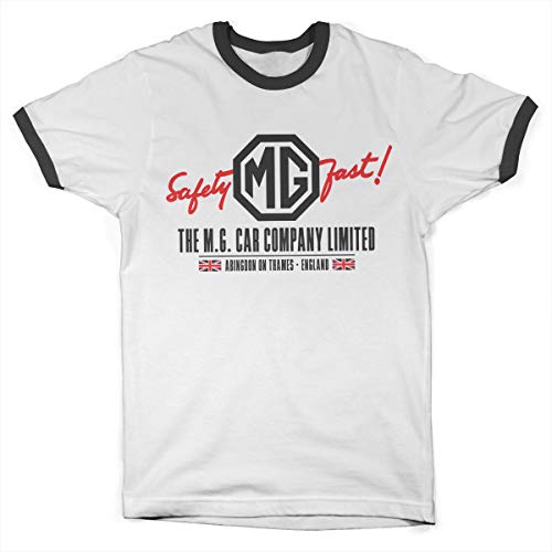 T-shirt Cars ringer homme bicolore blanc et noir col rond