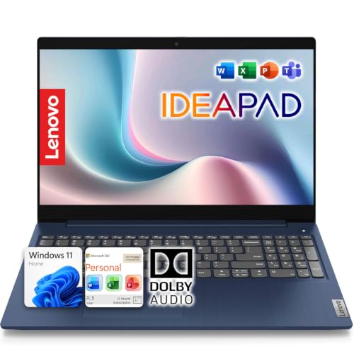 Image of Lenovo IdeaPad Slim 3i 15.6 inch FHD Ready-to-Use Laptop with Microsoft 365 | 8GB DDR5 RAM | 128GB SSD| WiFi 6 | Dolby Audio | HDMI & SD Card Reader | Win 11 | Portable for Work & Study