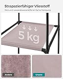 Songmics, Kleiderschrank aus Stoff, tragbar, für das Schlafzimmer, Kleiderständer mit Stoffabdeckung, 45 x 150 x 175 cm, 12 Fächer, Metallstruktur, Rosa (Puderrosa), LSF003P02