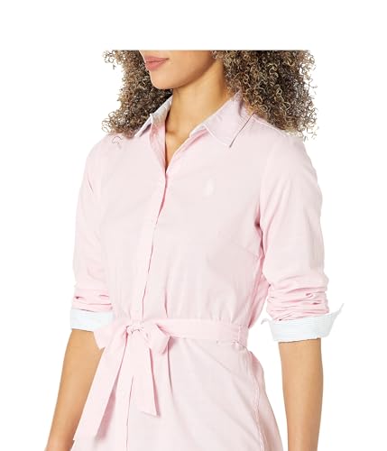 Image of U.S. POLO ASSN. Long Sleeve Solid Stretch Oxford Dress
