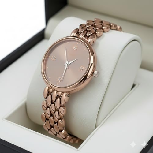 Image of styledose Women's Diamond Studded Watch | Premium Metal Bracelet Strap | Analog Quartz Movemnet Ladies Wrist Watch | Watch for Women & Girls | Wrist Watches for Women's & Girls&Ladies